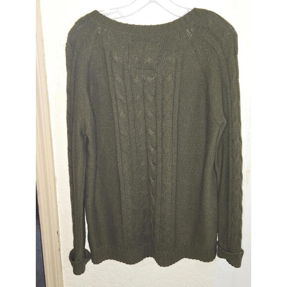 Natural Reflections Women's Olive Green Cable Knit Sweater XXL - Picture 4 of 4